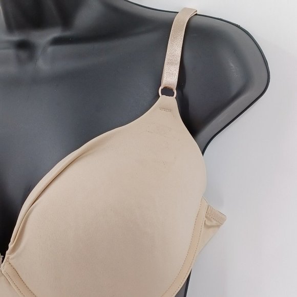 MAIDENFORM Sz 40D Push Up Nude Bra Padded Sexy Support Cross Back Wired Stretch - Picture 4 of 12